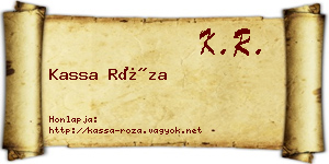 Kassa Róza névjegykártya